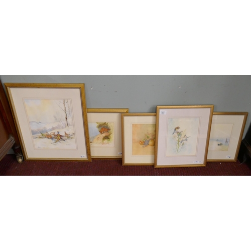 403 - Collection of watercolours signed E.R. Booth