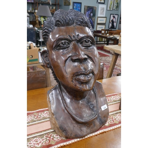 426 - Large carved bust of tribeswoman - Approx height: 56cm