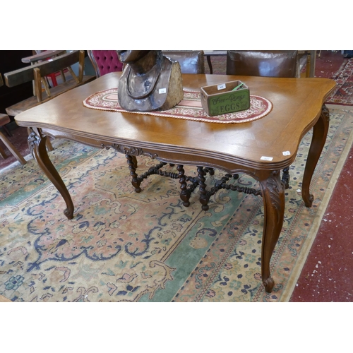 427 - French parquetry top extending dining table