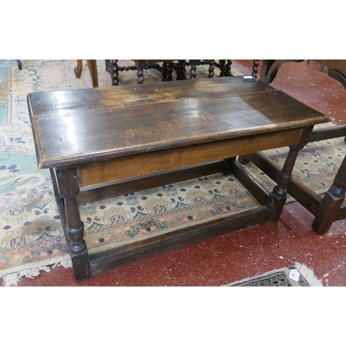 430 - Antique oak table - Approx size: W: 92cm, D: 45cm, H: 49cm