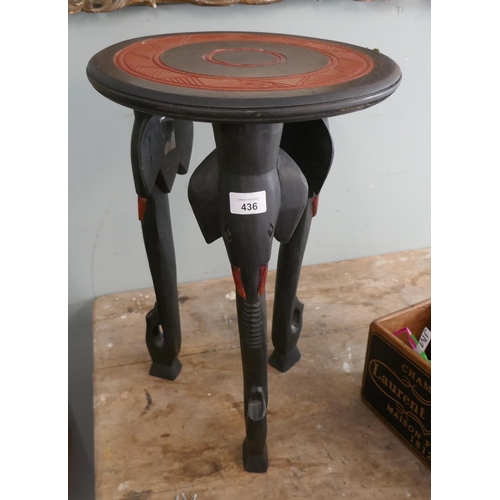 436 - Elephant themed small table - Approx height: 51cm