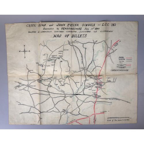 154 - 1940 map of billets evacuated Pembrokshire
