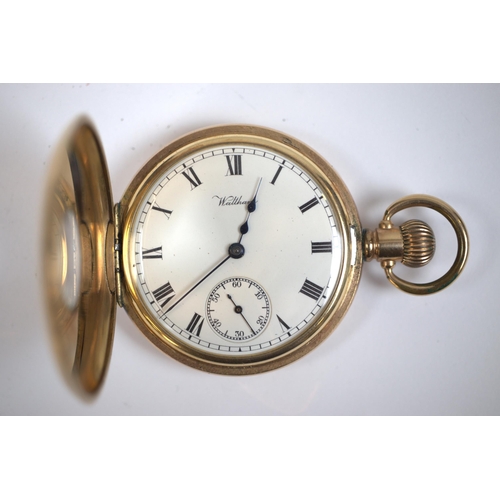 109 - Gold plated pocket watch marked Waltham