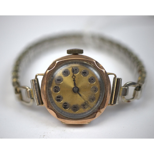 112 - 2 gold cased ladies watches