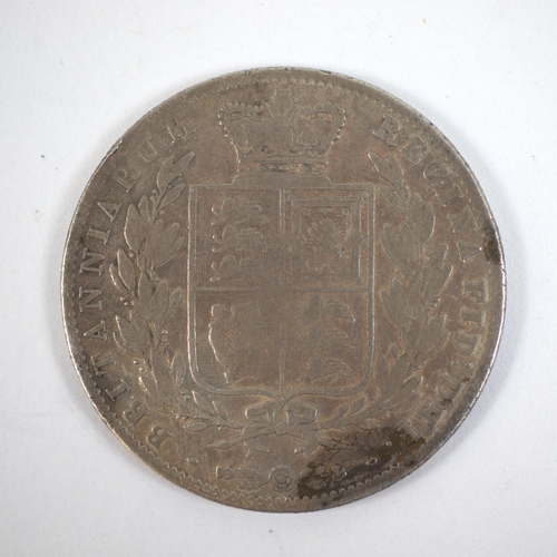122 - 1845 silver Victorian crown
