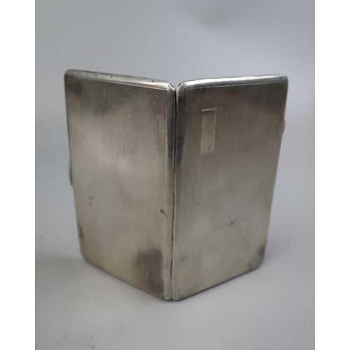 17 - Hallmarked silver Art Deco cigarette case - Approx weight: 211g