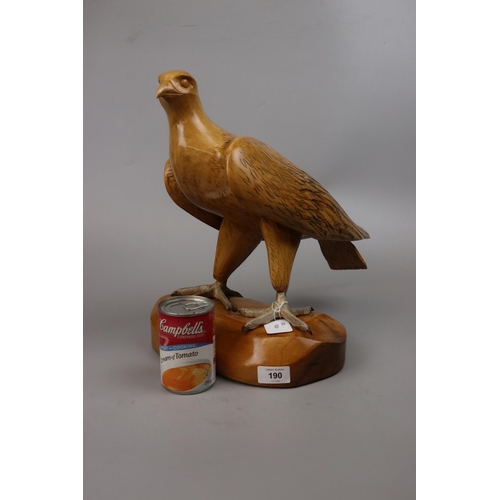 190 - Wooden eagle on stand - Approx height: 37cm