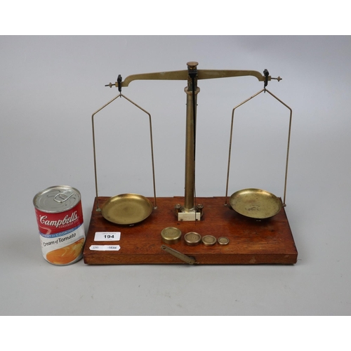 194 - Set of balance scales with brass weights