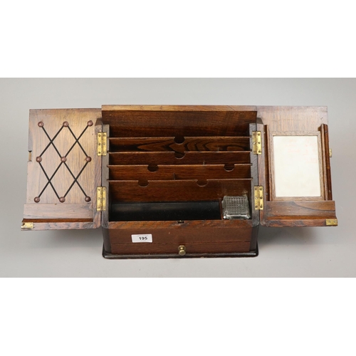 195 - Wooden stationary box