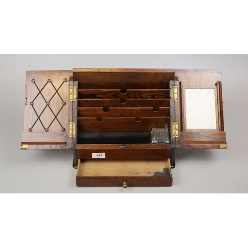 195 - Wooden stationary box