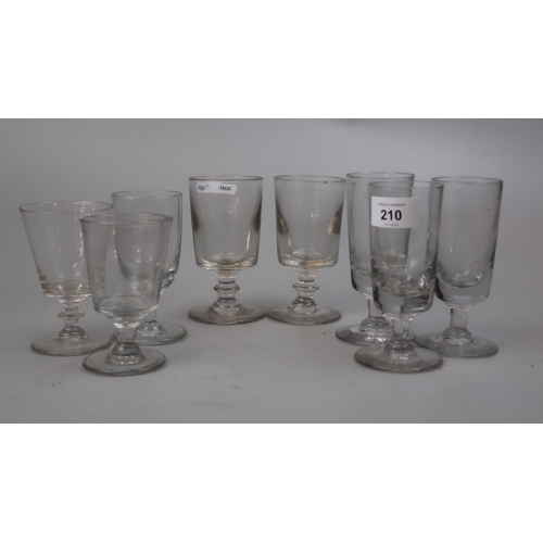 210 - Collection early glasses to include a pair and set of 3