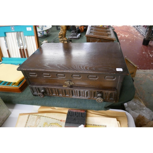 262 - Carved oak canteen of cutlery by Thomas W Cork & Sons, Sheffield