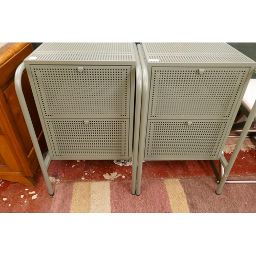 283 - Pair of metal 2 drawer cabinets