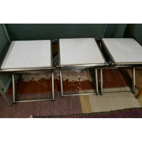 288 - 3 marble topped occasional tables