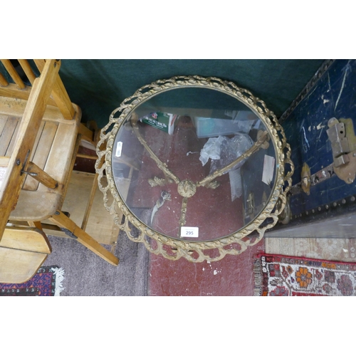 295 - French style gilt metal table with glass top - Approx height: 66cm