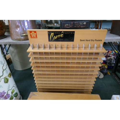 296 - Wooden collectors chest together with a display cabinet