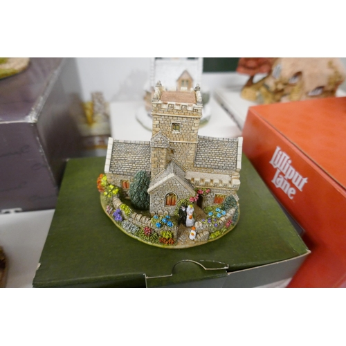 307 - Collection of 9 Lilliput Lane in original boxes together with one without its box