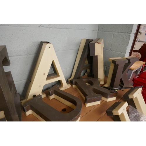 351 - 15 hand made copper illuminated letters from a shop front in Germany