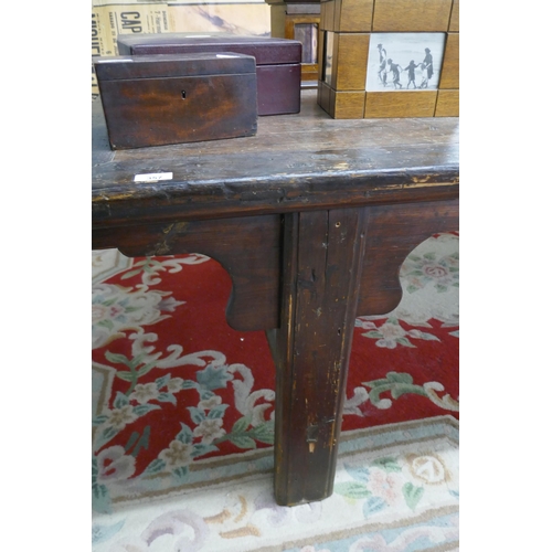 357 - Large antique Oriental coffee table - Approx size: W: 210cm D: 92cm H: 61cm