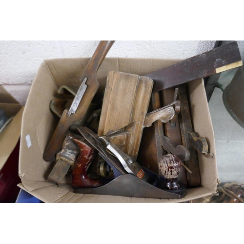 369 - Collection of woodworking tools to include planes etc.