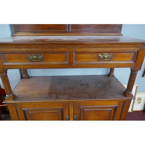 400 - Mahogany buffet - Approx size: W: 124cm D: 51cm H: 142cm