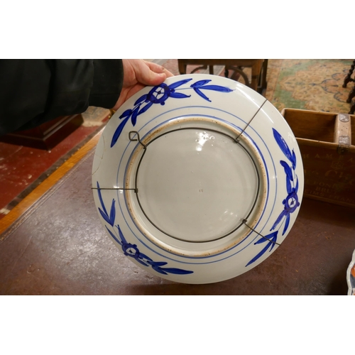 409 - 2 large Imari chargers