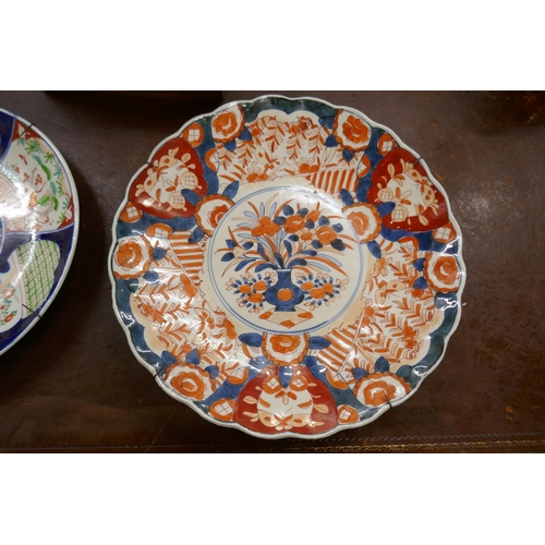 409 - 2 large Imari chargers