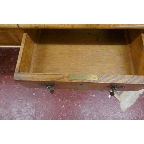 412 - Fine inlaid walnut 1920's Partners desk by Gill & Reigate - Approx size: W: 160cm, D: 87cm, H: 7... 