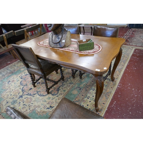 427 - French parquetry top extending dining table