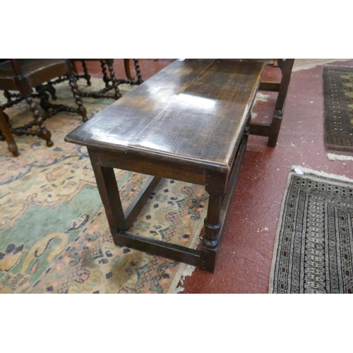 430 - Antique oak table - Approx size: W: 92cm, D: 45cm, H: 49cm