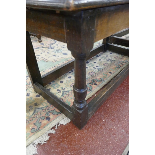 430 - Antique oak table - Approx size: W: 92cm, D: 45cm, H: 49cm