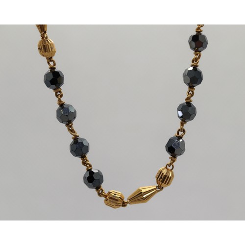 26 - Yellow metal stone set necklace