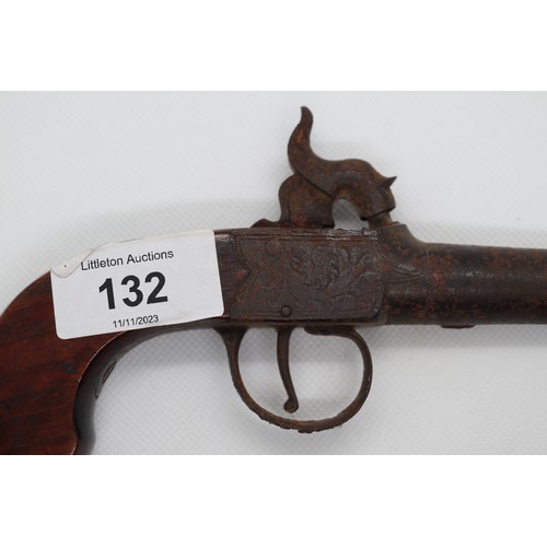 132 - 19thC single shot pistol