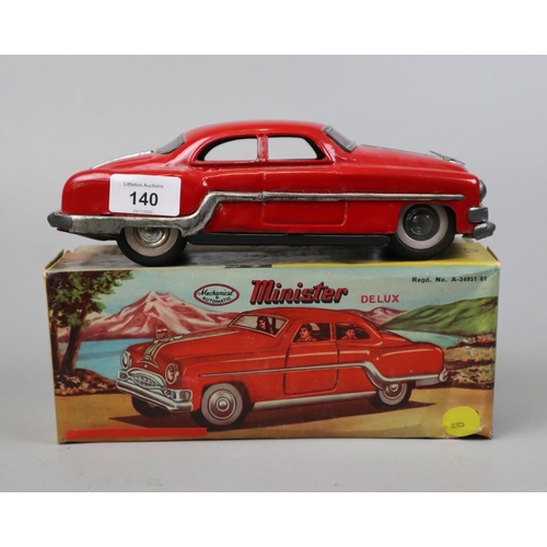 140 - Vintage Minister Deluxe mechanical and automatic car in original box