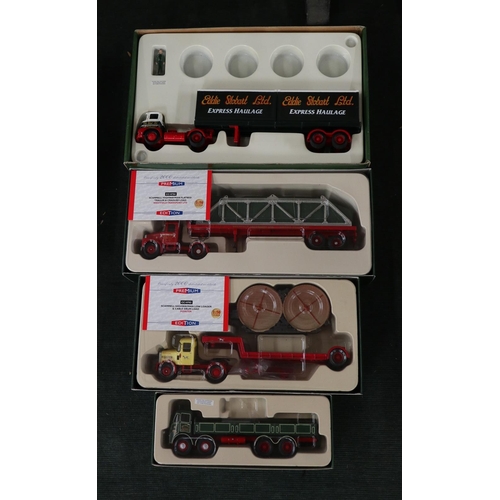 142 - 4 boxed Corgi deluxe/premium diecast lorries to include Eddie Stobart