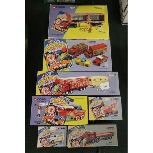 143 - Collection of Corgi Classics Chipperfield's Circus diecast vehicles in original boxes