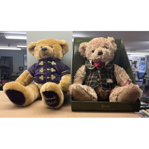 158 - 2 Harrods annual Teddy Bears to include boxed example