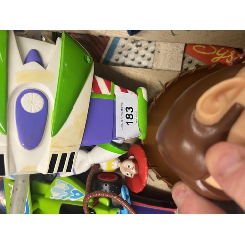 183 - Collection of Toy Story to include a large Woody and Buzz Lightyear