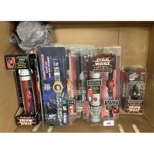 188 - Good collection of Star Wars Episode 1 collectors watches in original sealed packaging together with... 