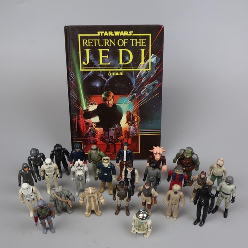 19 - Collection of original 1970's star wars figures to include Boba Fett, Darth Vader & Annual etc