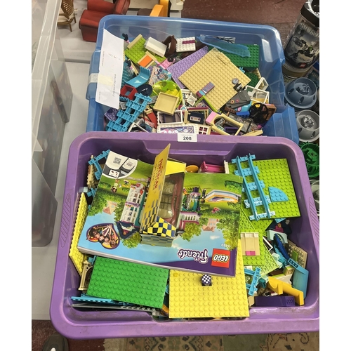 208 - Huge collection of Lego friends in 2 large tubs