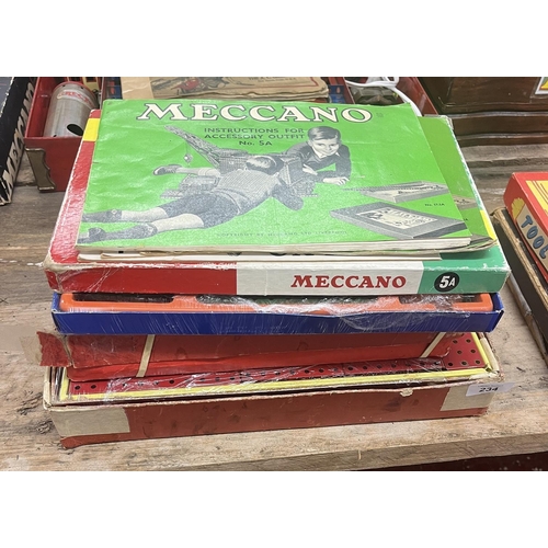 234 - Collection of Meccano sets to include complete set No.6 together with accessories and instruction bo... 