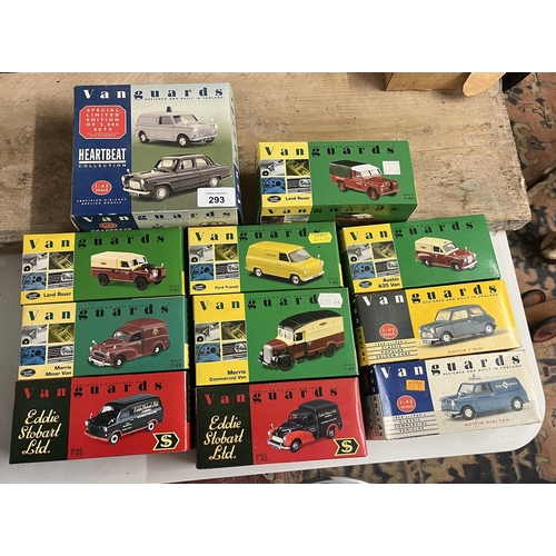 293 - Collection of Vanguards, classic commercial vehicles in original boxes