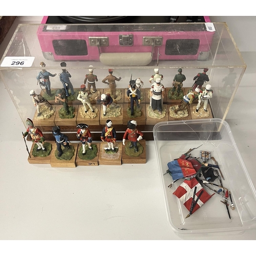 296 - Collection of military figures to include display box