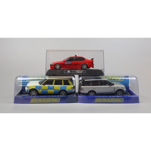 3 - Collection of Scalextric police vehicles