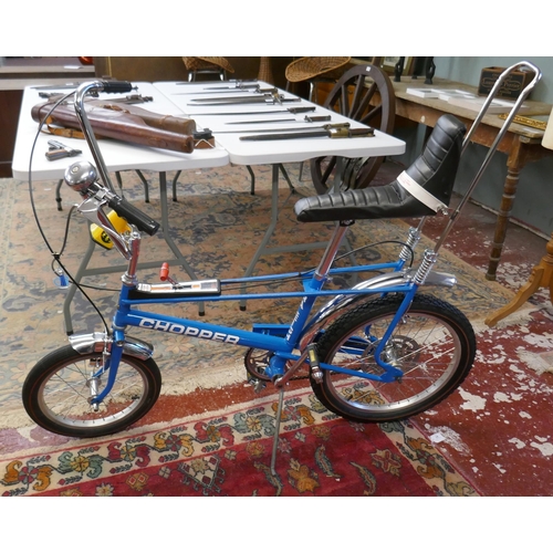 313 - Mk2 Raleigh Chopper in blue in immaculate restored condition