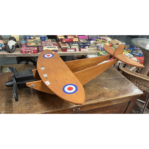 314 - Bespoke wooden rocking aeroplane