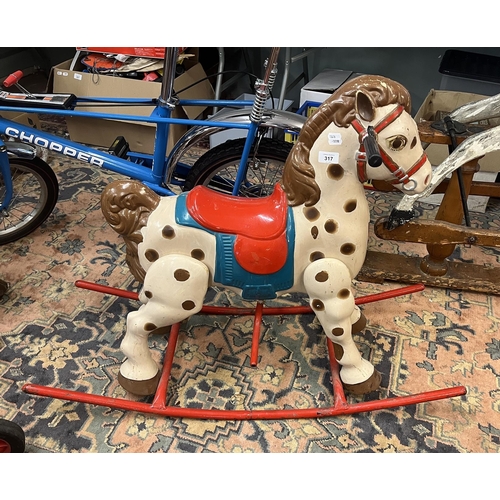 317 - Vintage metal rocking horse