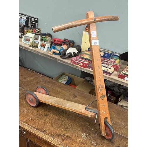 319 - Vintage children’s wooden scooter