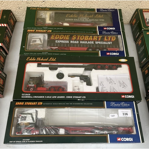 336 - 4 boxed Corgi, Eddie Stobart lorries to include 3 L/E examples